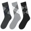 Men's 3 Pack Classic Diamond Pattern Crew Socks - Gray/Charcoal/Black