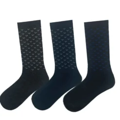 Men's 3 Pack Geometric Crew Socks - Black/Gray