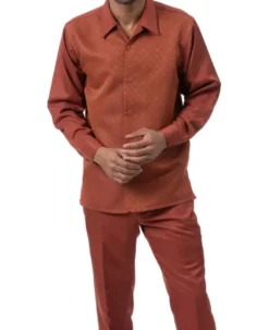 Men’s 2 Piece Cognac Long Sleeve Walking Suit