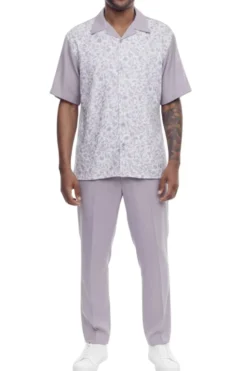 Men's 2 Piece Mauve Floral Walking Suit
