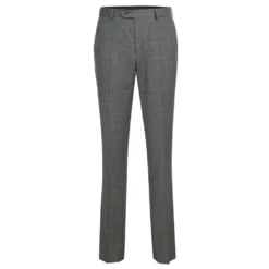 Men's 2 Piece Slim Fit Gray Check Double Breasted Suit