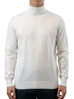 Men's Fashion Turtleneck Sweater - White