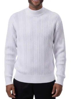 Men's Knit Crew Neck Sweater - White