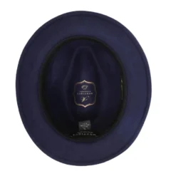 Men's Navy Wool Felt Fedora Hat Snap Brim Crushable