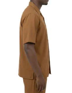 Men's 2-Piece Short Sleeve Summer Walking Suit Set - Taupe