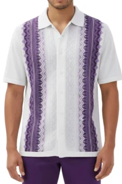 Men's Purple Embroidered 2 Piece Walking Suit Set