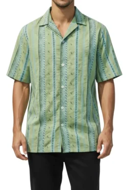 Men's Sage Embroidered Short Sleeve Shirt