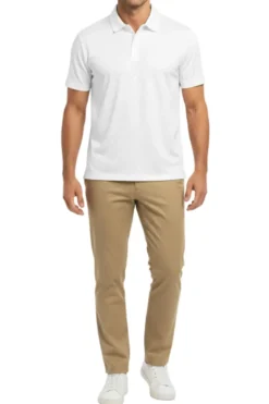 Men's Stretch Polo Shirt - White