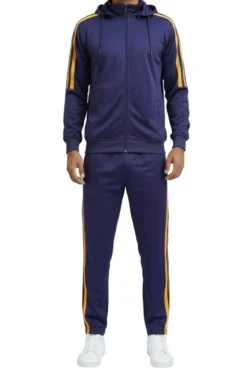 Men's Track Suit with Detachable Hood in Purple