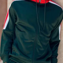 Men's Track Suit with Hood in Hunter Green