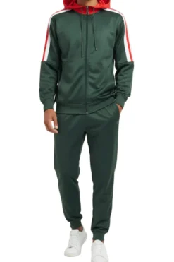 Men's Track Suit with Hood in Hunter Green