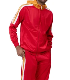 Men's Track Suit with Hood in Red