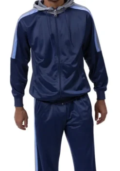 Men's Track Suit with Hood in Navy