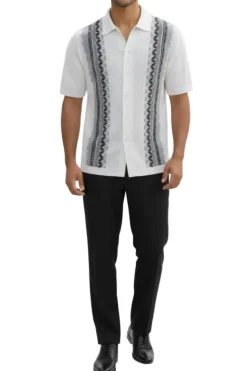 Men's Black Embroidered 2 Piece Walking Suit Set