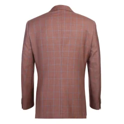 Men's Brown Classic Fit Wool Plaid Blazer