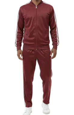 Men's Casual Jogging Set 2 Piece in Burgundy
