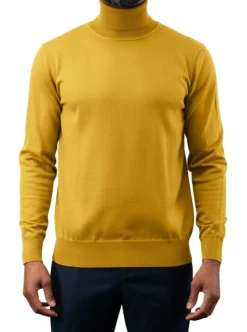 Men's Fashion Turtleneck Sweater - Gold