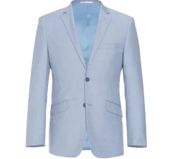 Men's Light Blue 2-Piece Slim Fit Single Breasted Notch Lapel Suit