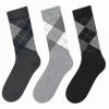 Men's 3 Pack Classic Diamond Pattern Crew Socks - Gray/Charcoal/Black