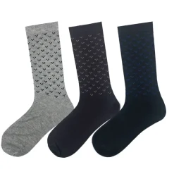 Men's 3 Pack Geometric Crew Socks - Gray/Brown
