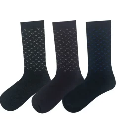 Men's 3 Pack Geometric Crew Socks - Brown/Charcoal