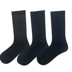 Men's 3 Pack Geometric Crew Socks - Navy/Gray
