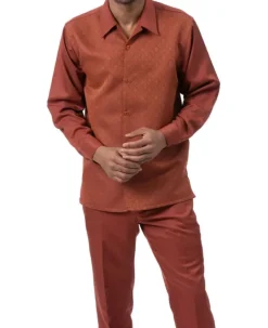 Men’s 2 Piece Cognac Long Sleeve Walking Suit