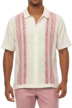 Men's Pink Embroidered 2 Piece Walking Suit Set