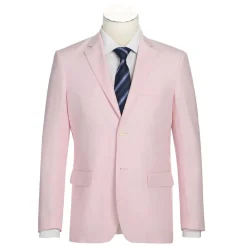 Men's Pink 2-Piece Slim Fit Linen Suit