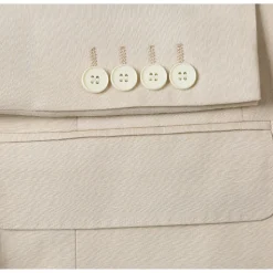 Men's Tan 2-Piece Slim Fit Linen Suit