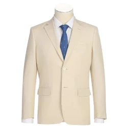 Men's Tan 2-Piece Slim Fit Linen Suit