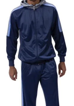 Men's Track Suit with Hood in Navy