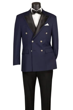 Midnight Navy Modern Fit Double-Breasted Tuxedo Blazer