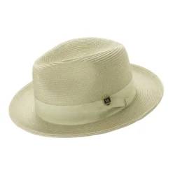 Mint Braided Wide Brim Pinch Fedora Matching Grosgrain Ribbon