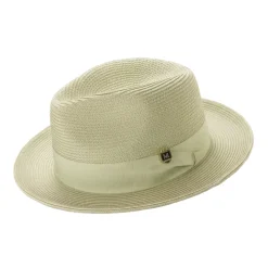 Mint Braided Wide Brim Pinch Fedora Matching Grosgrain Ribbon