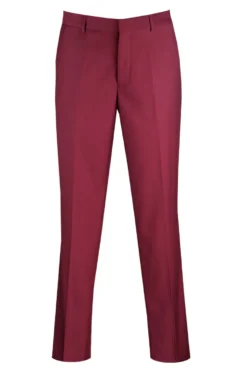 Modern Fit Maroon Dress Pants Flat Front Pre-Hemmed