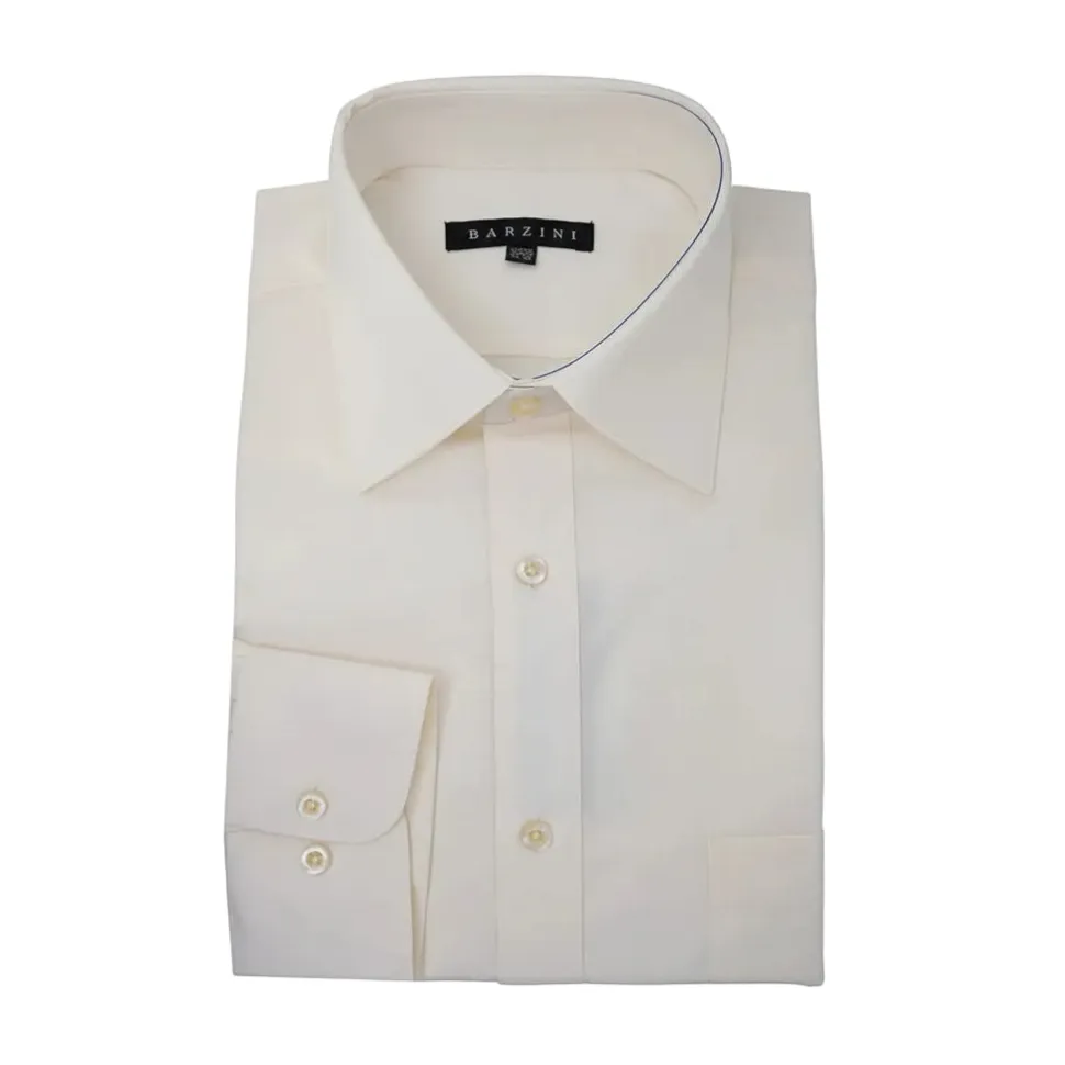 Modern Fit Dress Shirt Convertible Cuff in Ivory