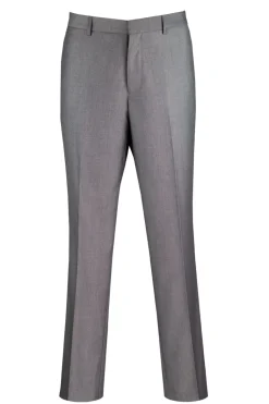 Modern Fit Medium Gray Dress Pants Flat Front Pre-Hemmed