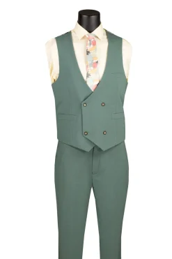 Modern Fit Sage 3 Piece Suit with Vest and Adjustable Waistband Pants