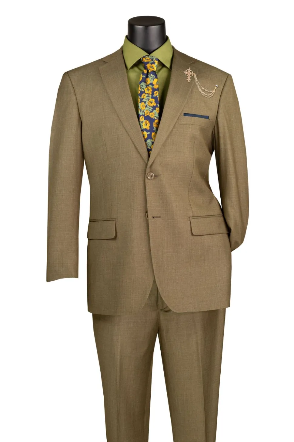 Monte Carlo Collection - Regular Fit 2 Piece 2 Button Textured Weave In Taupe