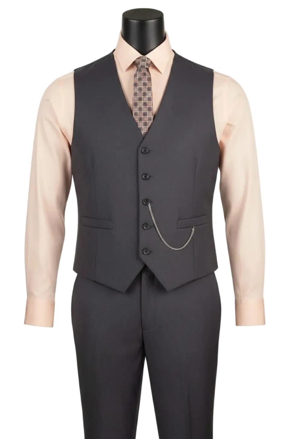Morgan Collection - Regular Fit 3 Piece 2 Button Heather Gray