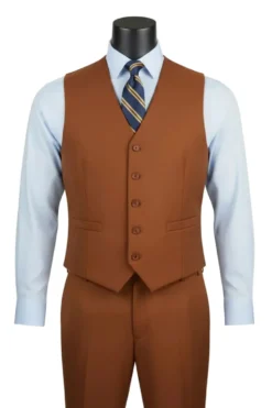 Morgan Collection - Regular Fit 3 Piece Suit 2 Button Cognac