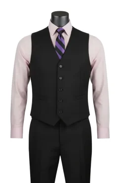 Morgan Collection - Regular Fit 3 Piece Suit 2 Button Black