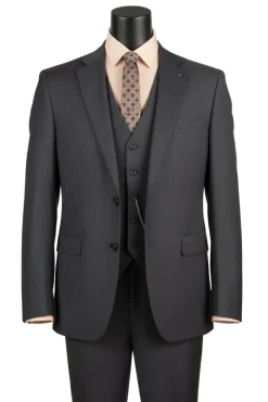 Morgan Collection - Regular Fit 3 Piece 2 Button Heather Gray