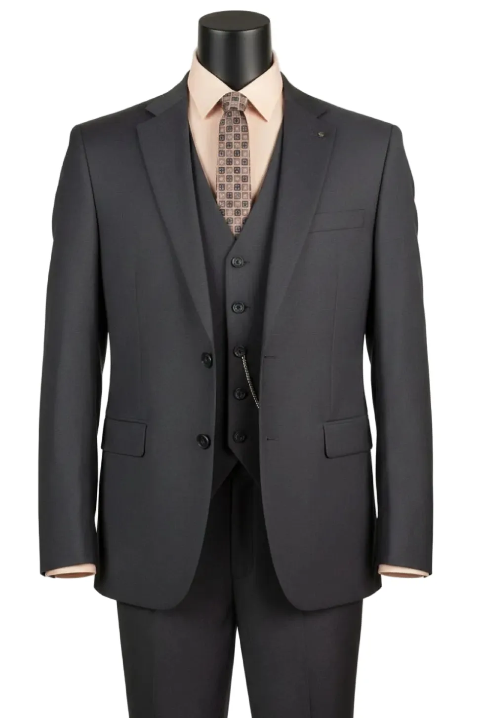 Morgan Collection - Regular Fit 3 Piece 2 Button Heather Gray