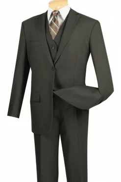 Morgan Collection - Regular Fit 3 Piece 2 Button Dark Olive