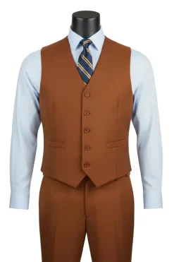Morgan Collection - Regular Fit 3 Piece Suit 2 Button Cognac