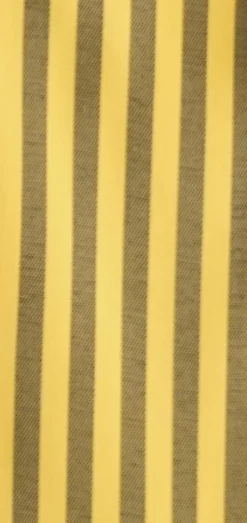 Mustard Black Bold Stripe French Cuff Dress Shirt with Tie, Cuff Links and Pocket Square