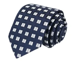 Navy Geometric Print Tie