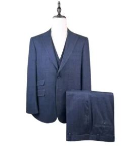 Navy Glen Plaid 3 Piece Regular Fit Suit